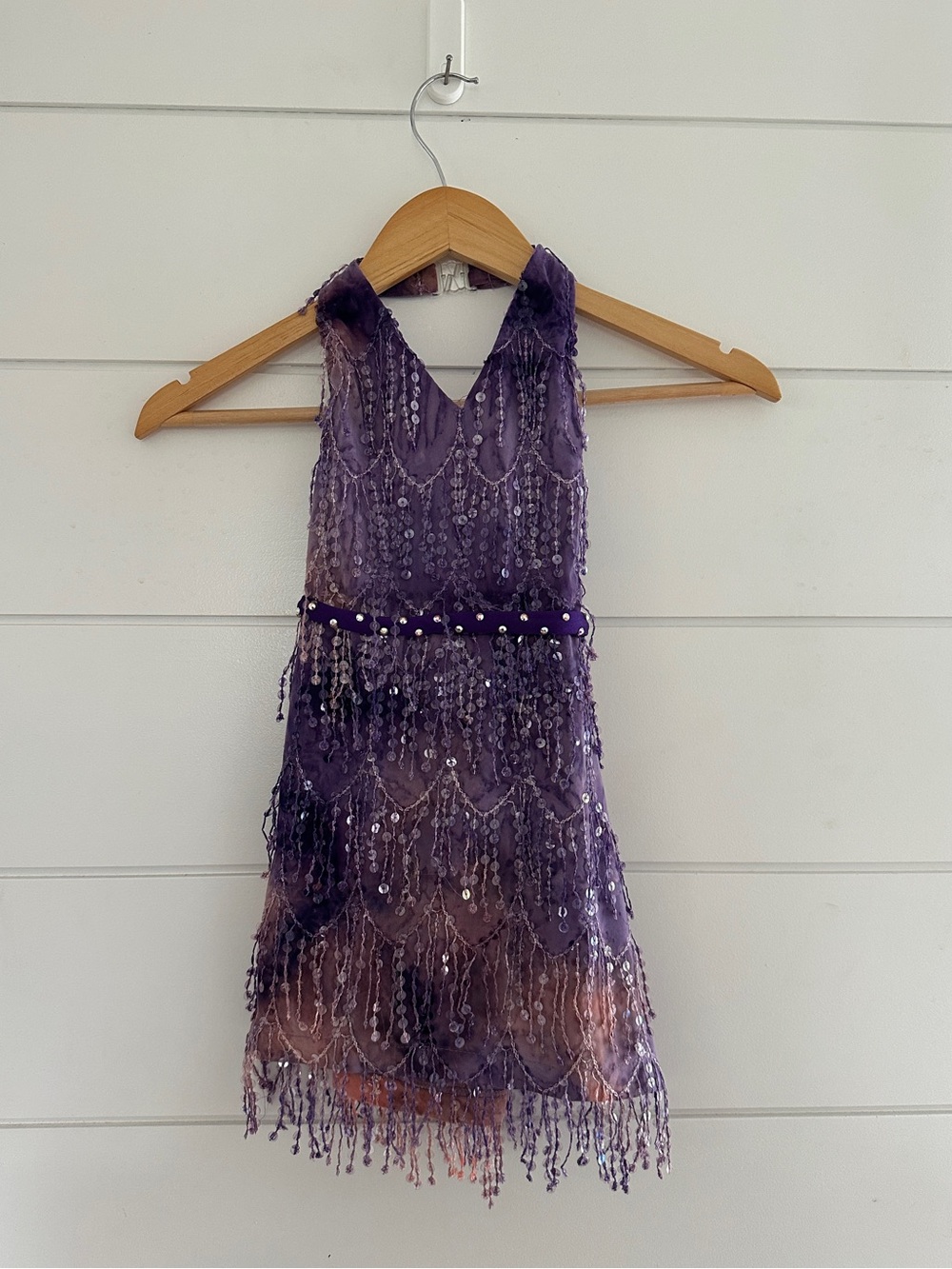 Dance/Figure Skating Dress-Beaded/Halter 
purple/pink(no size - See measurements